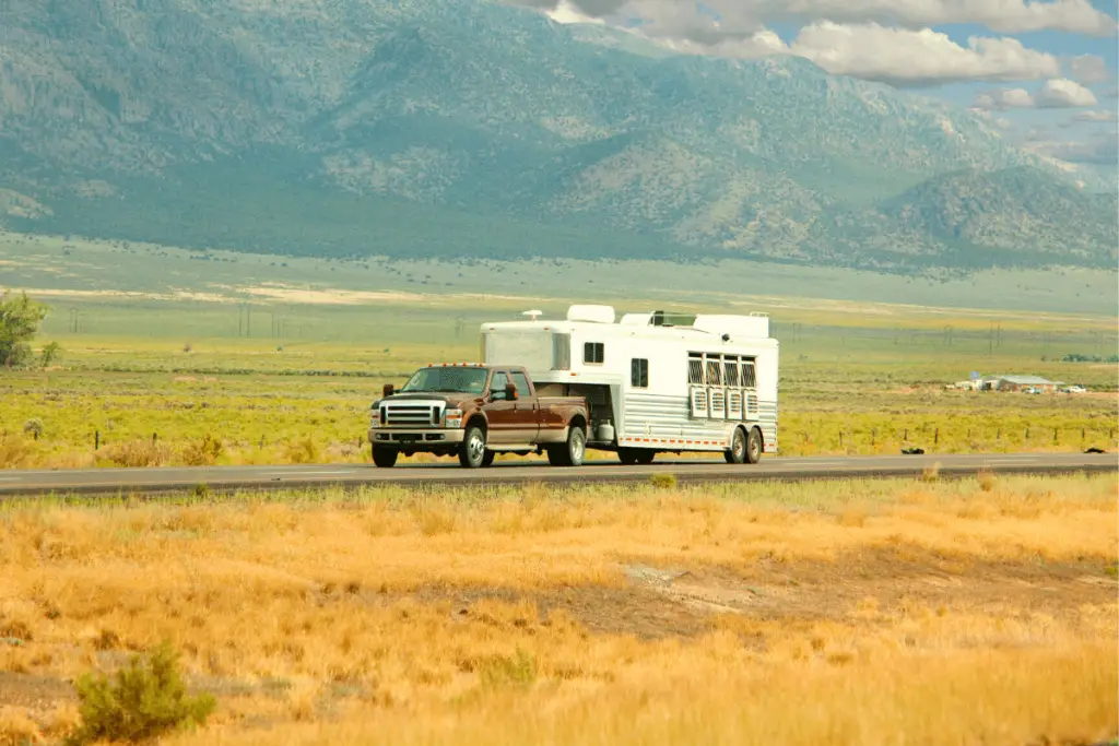 Truck Pulling Horse Trailer